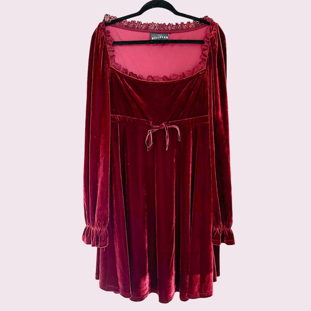 Killstar imperia red velvet dress - Picture 3 of 10